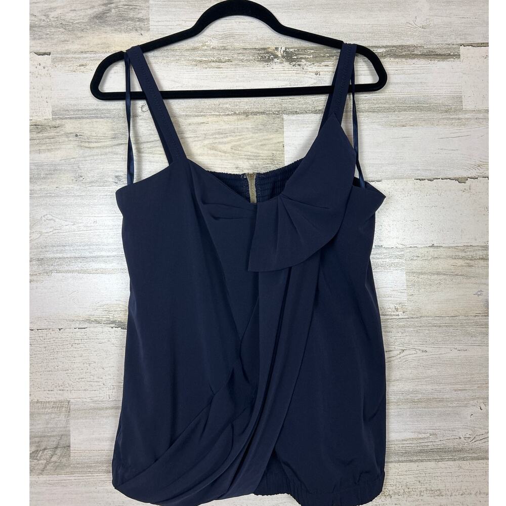 Rachel Rachel Roy womens size Large navy blue boho criss cross tank blouse light